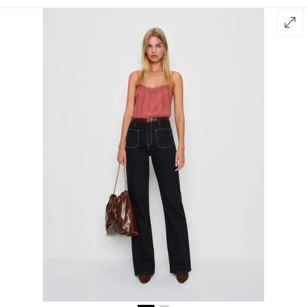 Reformation Alyssa High Rise Wide Leg Long Jeans, Size 32 - Picture 5 of 13